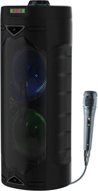 V WORTEX 40W Portable Bluetooth Party Speaker with Wired Microphone, RGB LED Lights 40 W Bluetooth Home Audio Speaker