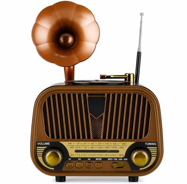 AJMERIFRAGRANCES Retro Portable Multi-Band Radio with Rechargeable Battery, FM/AM/SW Radio 3 W Bluetooth Home Audio Speaker