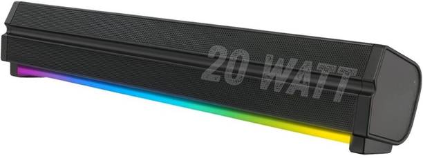 uddo Soundbar 20W Bluetooth Speaker | 12H Playtime, Bass Xtreme, FM, USB, RGB,TWS 20 W Bluetooth Home Audio Speaker