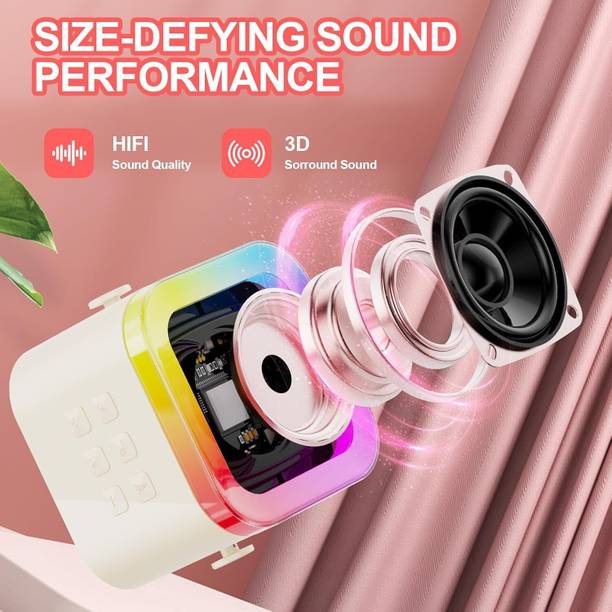 Xo professional New Mini Karaoke Machine, RGB Light Wireless Speaker Microphone Pack of 1 5.6 W Bluetooth Home Audio Speaker