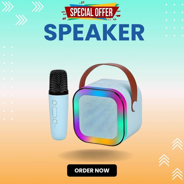 Dwakathis Creation 10W Bluetooth Speaker Wireless Karaoke Mic Speaker with RGB Light speakersWE354 5.6 W Bluetooth Home Audio Speaker