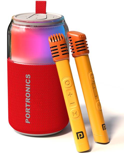 Portronics 10W Talk Six Can-Shaped Portable Bluetooth Speaker,Dual Karaoke Mic,4Hr Playtime 10 W Bluetooth Home Audio Speaker