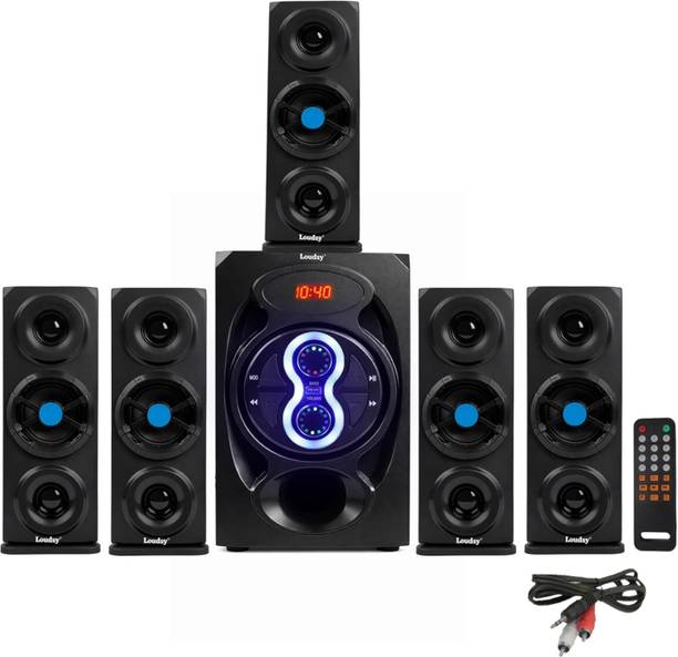 LOUDSY 5.1 Home Theatre Speaker 100W with Bluetooth, USB, LED, Remote AUX FM, Deep Bass 100 W Bluetooth Home Audio Speaker