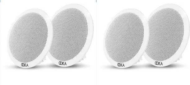 OOKA AUDiO 6.5" 10W Ceiling PA Speaker-Set of 4, ABS Body Metal Mesh Grill 10 W Home Audio Speaker