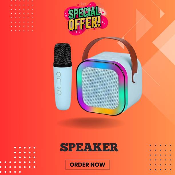 Dwakathis Creation 10W Bluetooth Speaker Wireless Karaoke Mic Speaker with RGB Light speakersWE229 5.6 W Bluetooth Home Audio Speaker