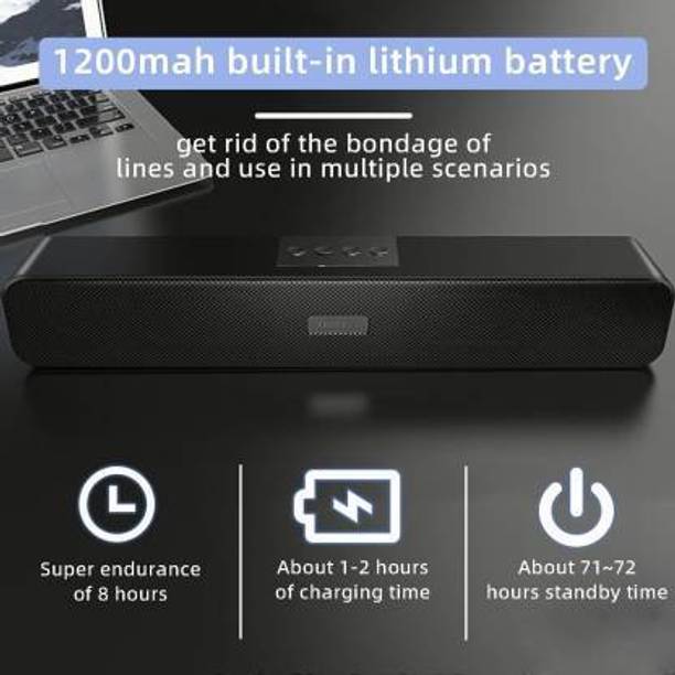 Soroo Future Pure Soundbar Speaker v5.0 with USB,SD card Slot,Aux Playback Time 12hrs 10 W Bluetooth Soundbar