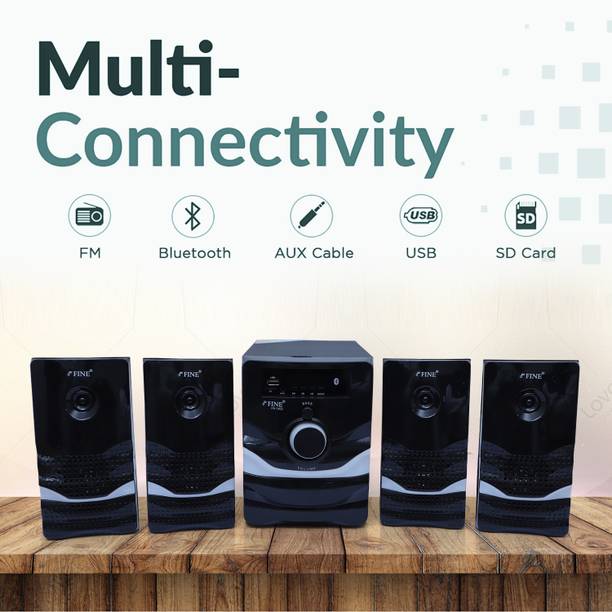 FINE 1404_4.1 Multimedia Home Theatre System with FM/AUX/USB Support & RemoteControl 60 W Bluetooth Home Theatre