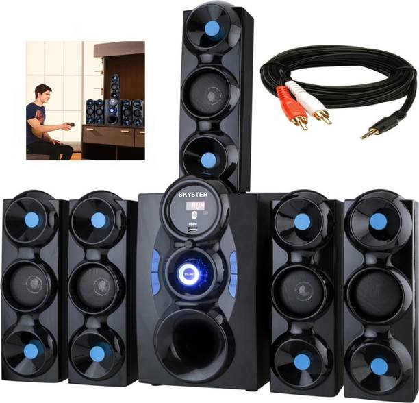 SKYSTER SKY)0002 BLACK BLUETOOTH HOME THEATRE COMPATIBLE, MOBILE,LAPTOP, LED TV,GAMING. 9500 W Bluetooth Home Theatre