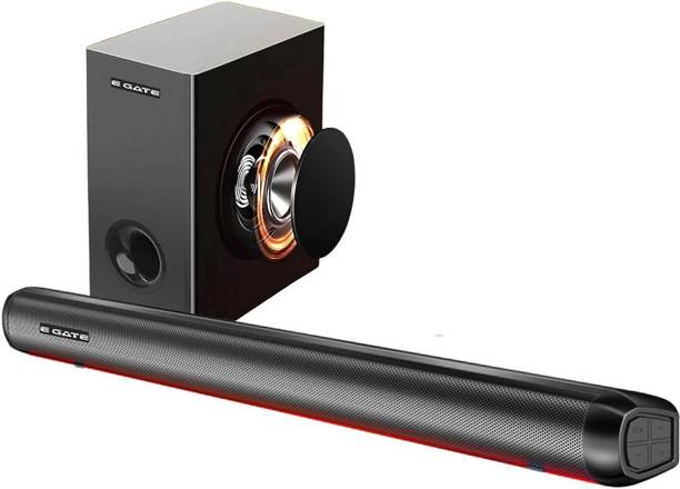 Egate Enigma 306 | LED Light Soundbar Subwoofer Speaker | 3 EQ Mode Quad Drive Setup 210 W Bluetooth Home Theatre