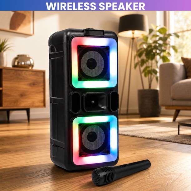 SYARA Bluetooth Speaker with LED Lights and Karaoke Support DZ211 20 W Bluetooth Home Theatre