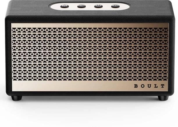 Boult RetroAmp Z30 Dual Drivers, 30W Power, 10H Battery, Classic Rugged Leather, 5.3V 30 W Bluetooth Home Audio Speaker