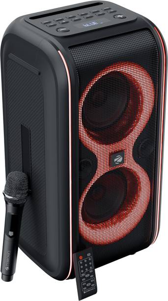 ZEBRONICS Party Fyre 90 Trolley Speaker 7h Playback, Wireless Mic with Display,TWS,USB,AUX 60 W Bluetooth Party Speaker