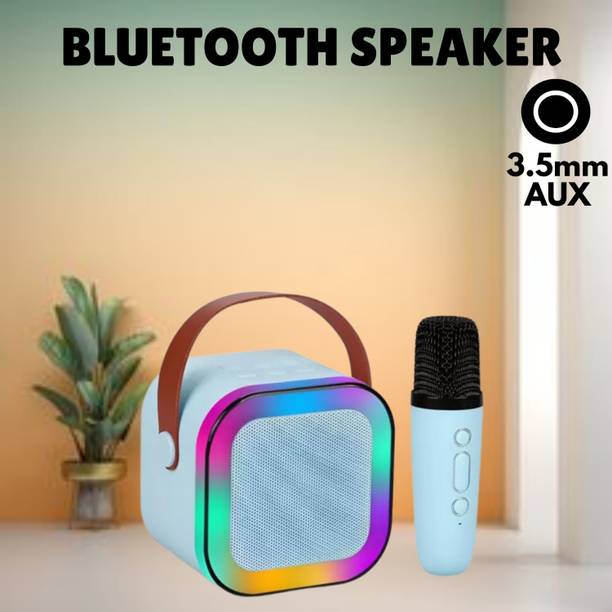 SACRO Bluetooth Speaker with Wireless Karaoke Mic, 6Hrs Playtime and RGB Lights E1 10 W Bluetooth Laptop/Desktop Speaker