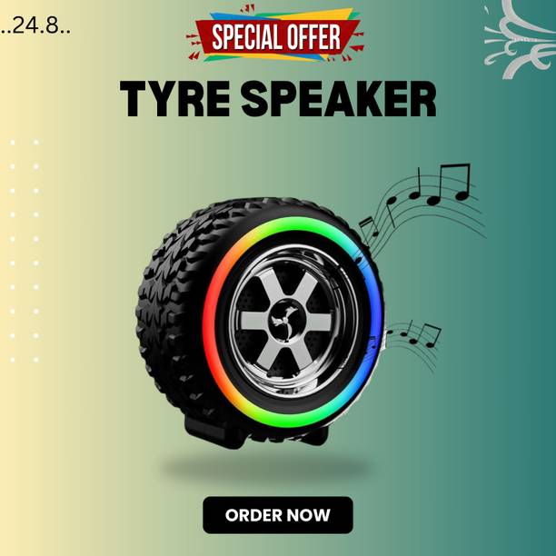 Clairbell Bluetooth Speaker Tyre Speakers with 5Hr Battery Life & Mic Work with iOSA164 10 W Bluetooth Laptop/Desktop Speaker