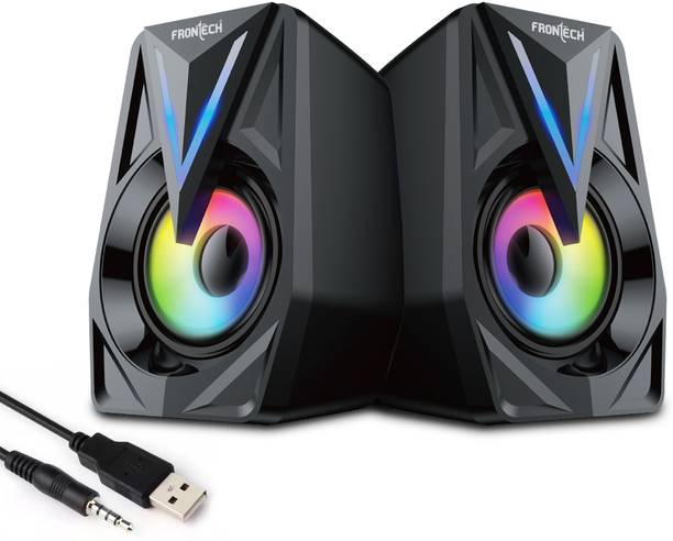 Frontech Multimedia Speakers | Stereo Sound | RGB Lighting | USB Powered | 3.5mm AUX | 12 W Laptop/Desktop Speaker