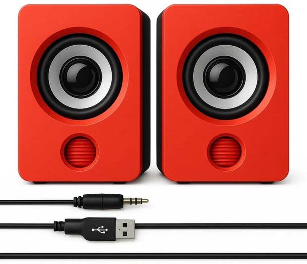 Coracao 6W USB Computer Speaker | Deep Bass, Clear Stereo Plug-and-Play for Mobile & PC 6 W Bluetooth Laptop/Desktop Speaker