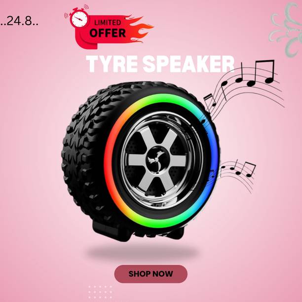 Clairbell Bluetooth Speaker Tyre Speakers with 5Hr Battery Life & Mic Work with iOSA307 10 W Bluetooth Laptop/Desktop Speaker