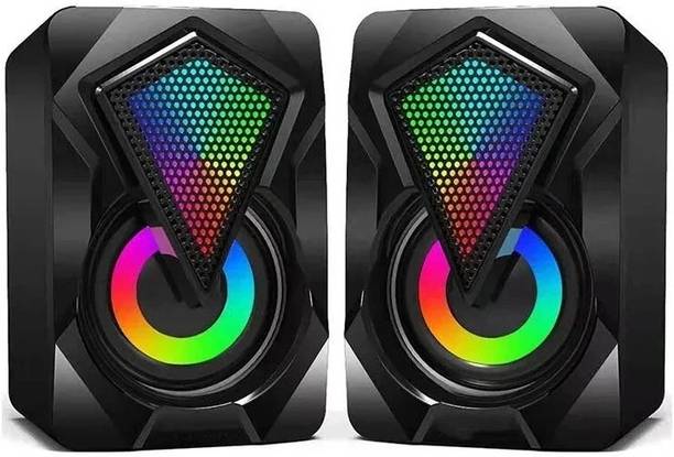 Monrix with Colourful LED Modes System for PC Laptop 10 W Laptop/Desktop Speake 10 W Bluetooth Laptop/Desktop Speaker