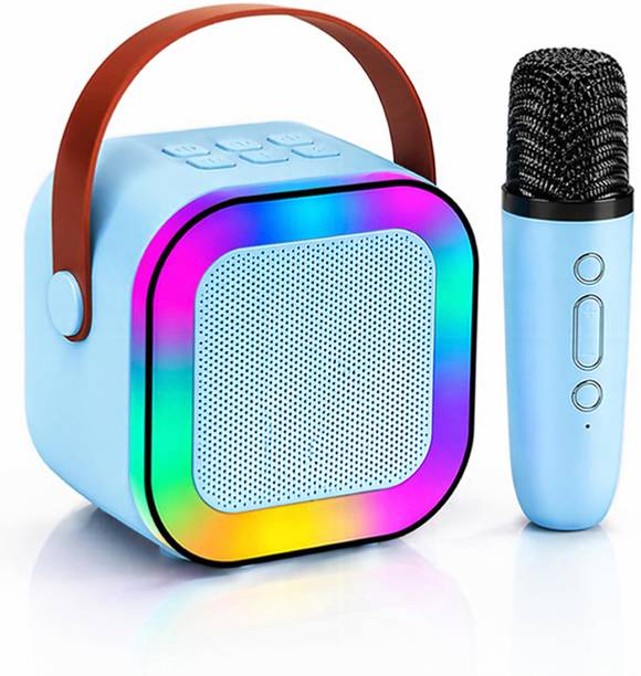 fanishfashion Rechargeable Karaoke Microphone with Bluetooth Speaker & LED Lights 10 W Bluetooth Laptop/Desktop Speaker