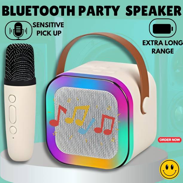 SACRO K12 (PORTABLE BLUETOOTH SPEAKER) with Karaoke Mic & RGB Light, 6Hrs PlaytimeC498 10 W Bluetooth Laptop/Desktop Speaker