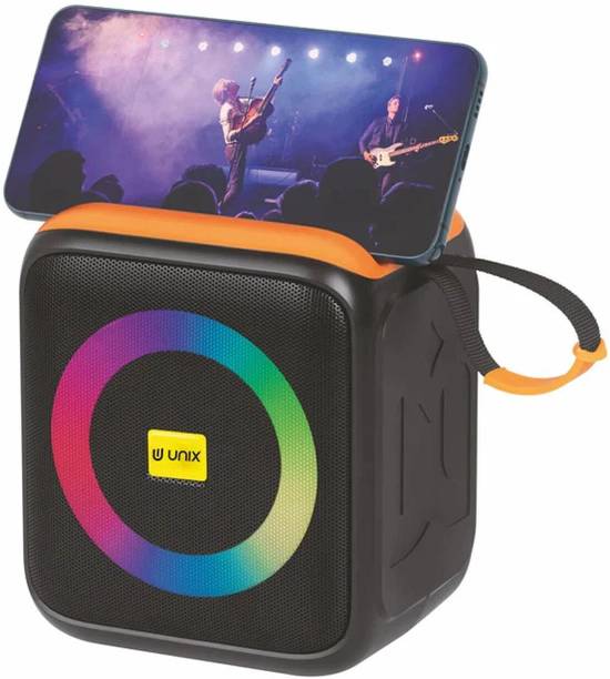Unix Kaboom BT SPEAKER | Powerful High Quality audio deep bass Light & Mobile Stand 8 W Bluetooth Speaker