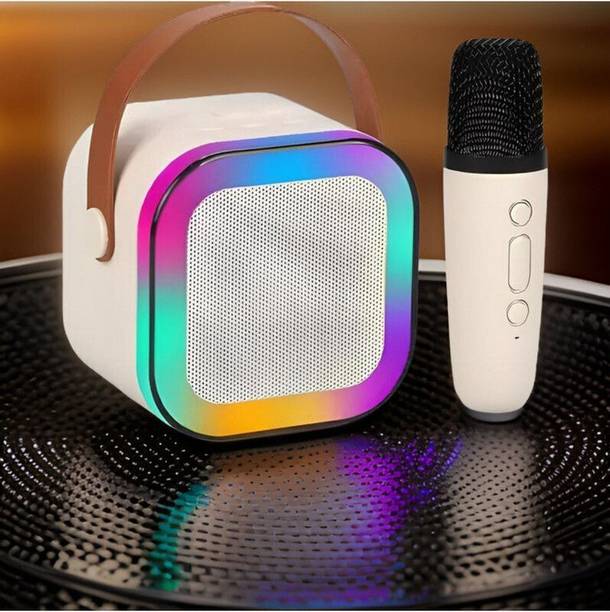 sickle Bluetooth Speaker with mic Karaoke, FM Radio, AUX, USB, SD, RGB Light EffectN345 16 W Bluetooth Speaker