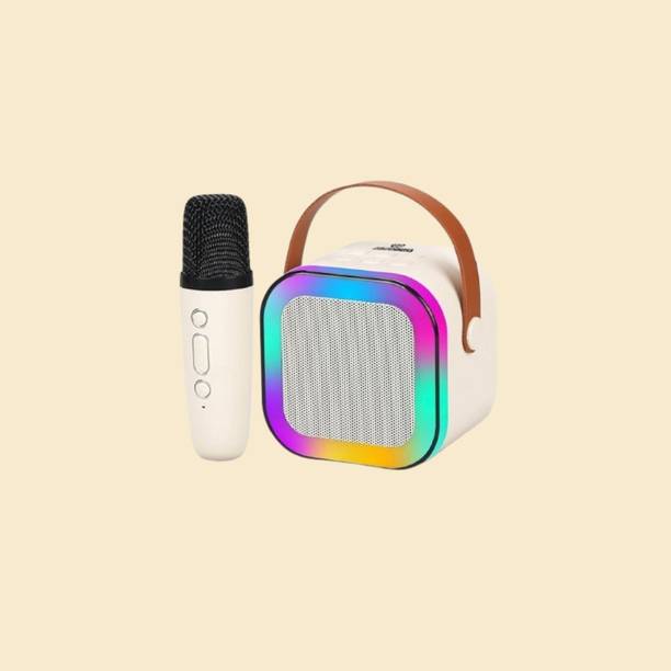NAMAN Rechargeable Mini Singing Speaker with LED Lights, Mic 5 W Bluetooth Speaker
