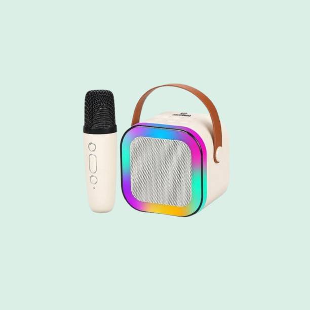 NAMAN Rechargeable Mini Singing Speaker with LED Lights, Mic 5 W Bluetooth Speaker