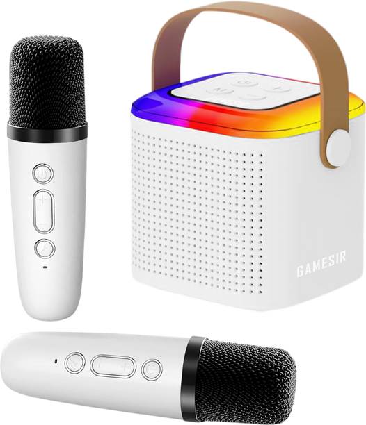 GameSir Mini Vocal Speaker with 2 Wireless handheled Microphones with 6 magic voice 10 W Bluetooth Speaker