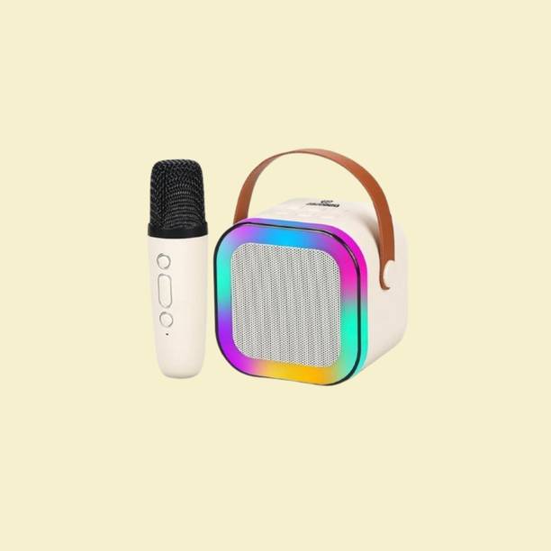 NAMAN Rechargeable Mini Singing Speaker with LED Lights, Mic 5 W Bluetooth Speaker