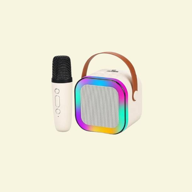 NAMAN Rechargeable Mini Singing Speaker with LED Lights, Mic 5 W Bluetooth Speaker