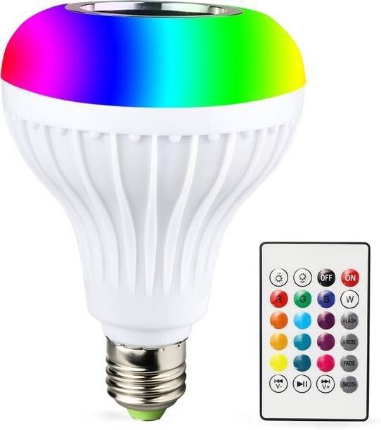 Webilla Led Bulb with Bluetooth Speaker Music Light Bulb B22 LED White + RGB Light Ball Bulb Colorful Lamp with Remote Control for Home, Bedroom, Living Room, Party Decoration 12 W Bluetooth Speaker