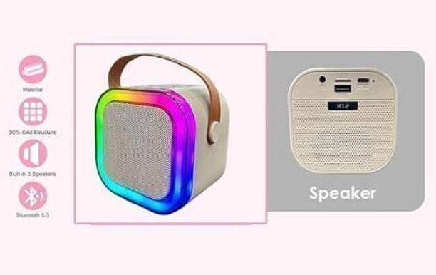 AAC Bluetooth Speaker with Wireless Microphone&RGB LED Lights 10 W Bluetooth Speaker