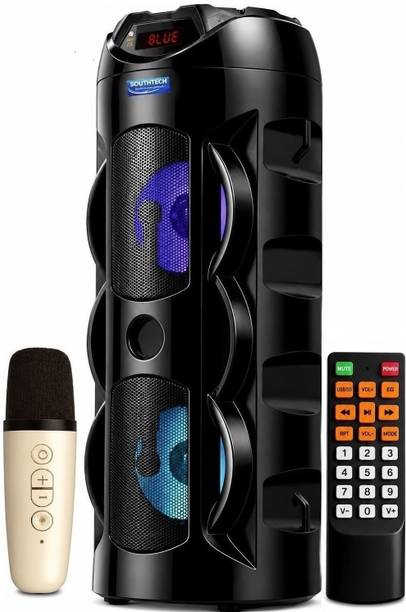 SOUTHTECH DHOOM Bluetooth Party Tower Speaker With Wireless Mic|Dual Driver|RGB Lights| 40 W Bluetooth Speaker