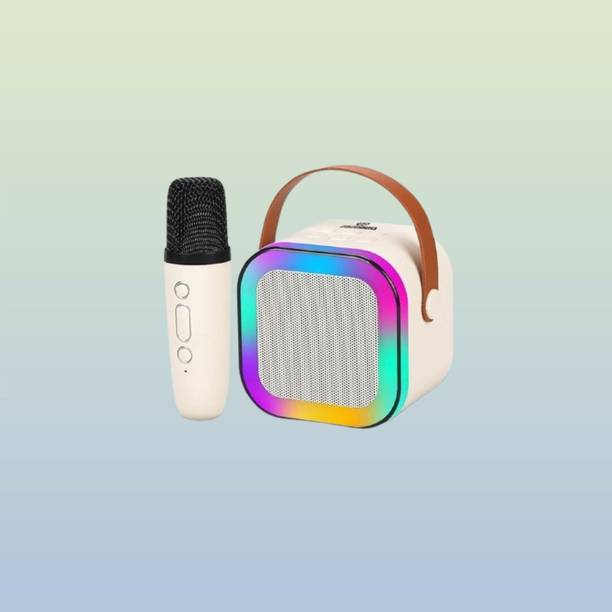 NAMAN Rechargeable Mini Singing Speaker with LED Lights, Mic 5 W Bluetooth Speaker