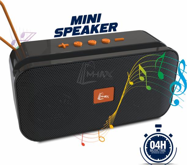 MHAX Compact Wireless Mini Bluetooth Speaker - 4H Playtime, 1200mAh Battery 10 W Bluetooth Speaker