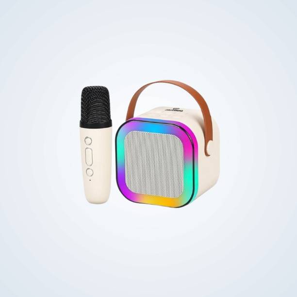 NAMAN Rechargeable Mini Singing Speaker with LED Lights, Mic 5 W Bluetooth Speaker