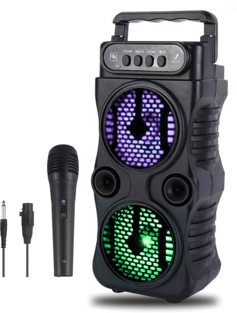 VOIZO Portable Bluetooth Sound System 10W Bass, RGB LED, Mic, USB, AUX 10 W Bluetooth Speaker