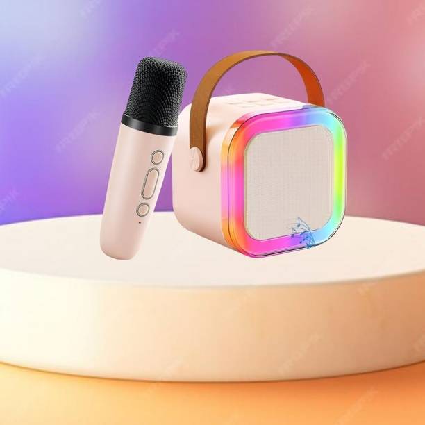 AAC Bluetooth Speaker with mic Karaoke, FM Radio, AUX, USB, SD, RGB Light EffectN38 10 W Bluetooth Speaker