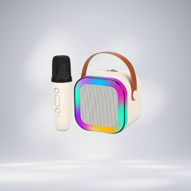 NAMAN Rechargeable Mini Singing Speaker with LED Lights, Mic 5 W Bluetooth Speaker