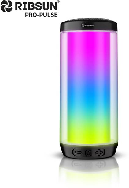 RIBSUN Pro-Pulse Bluetooth Speaker with RGB LED, TWS, USB, AUX , FM, TF Card, Type-C 15 W Bluetooth Speaker