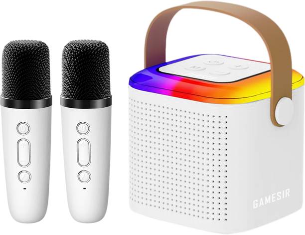 GameSir Mini Vocal Speaker with 2 Wireless handheled Microphones with 5 magic voices 10 W Bluetooth Speaker