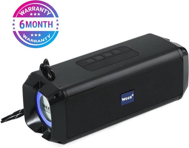 WOOS Bluetooth Speaker 10W Stereo Deep Bass Bluetooth 5.0 RGB Lights 6H Playtime 10 W Bluetooth Speaker