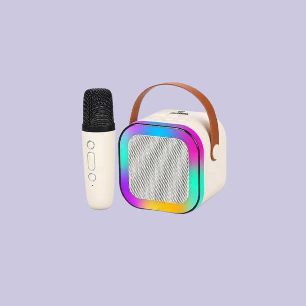 NAMAN Rechargeable Mini Singing Speaker with LED Lights, Mic 5 W Bluetooth Speaker