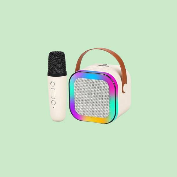 NAMAN Rechargeable Mini Singing Speaker with LED Lights, Mic 5 W Bluetooth Speaker