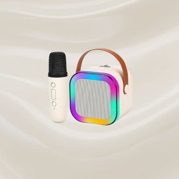 NAMAN Rechargeable Mini Singing Speaker with LED Lights, Mic 5 W Bluetooth Speaker