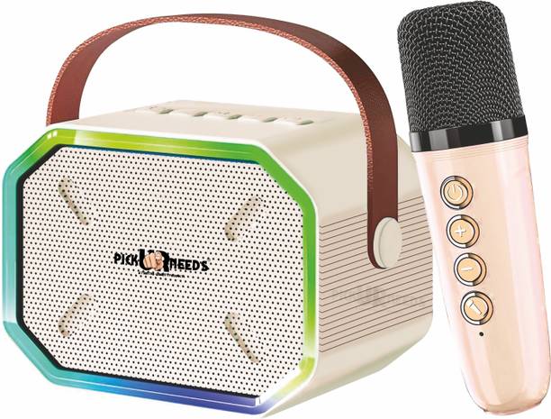 Pick Ur Needs Compact Bluetooth Karaoke RGB Speaker with Mic, 2000mAh Battery, Type-C Port 15 W Bluetooth Speaker