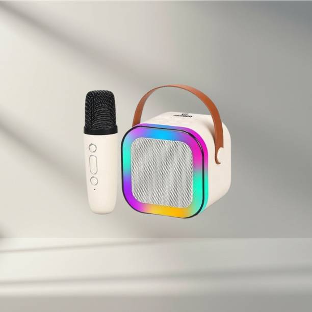 NAMAN Rechargeable Mini Singing Speaker with LED Lights, Mic 5 W Bluetooth Speaker