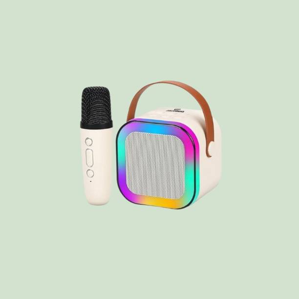 NAMAN Rechargeable Mini Singing Speaker with LED Lights, Mic 5 W Bluetooth Speaker