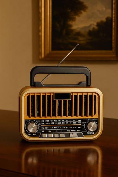 otoobest Vintage FM Radio Bluetooth Speaker | 6W Loud Sound | USB/AUX/SD | 12H Backup 10 W Bluetooth Speaker